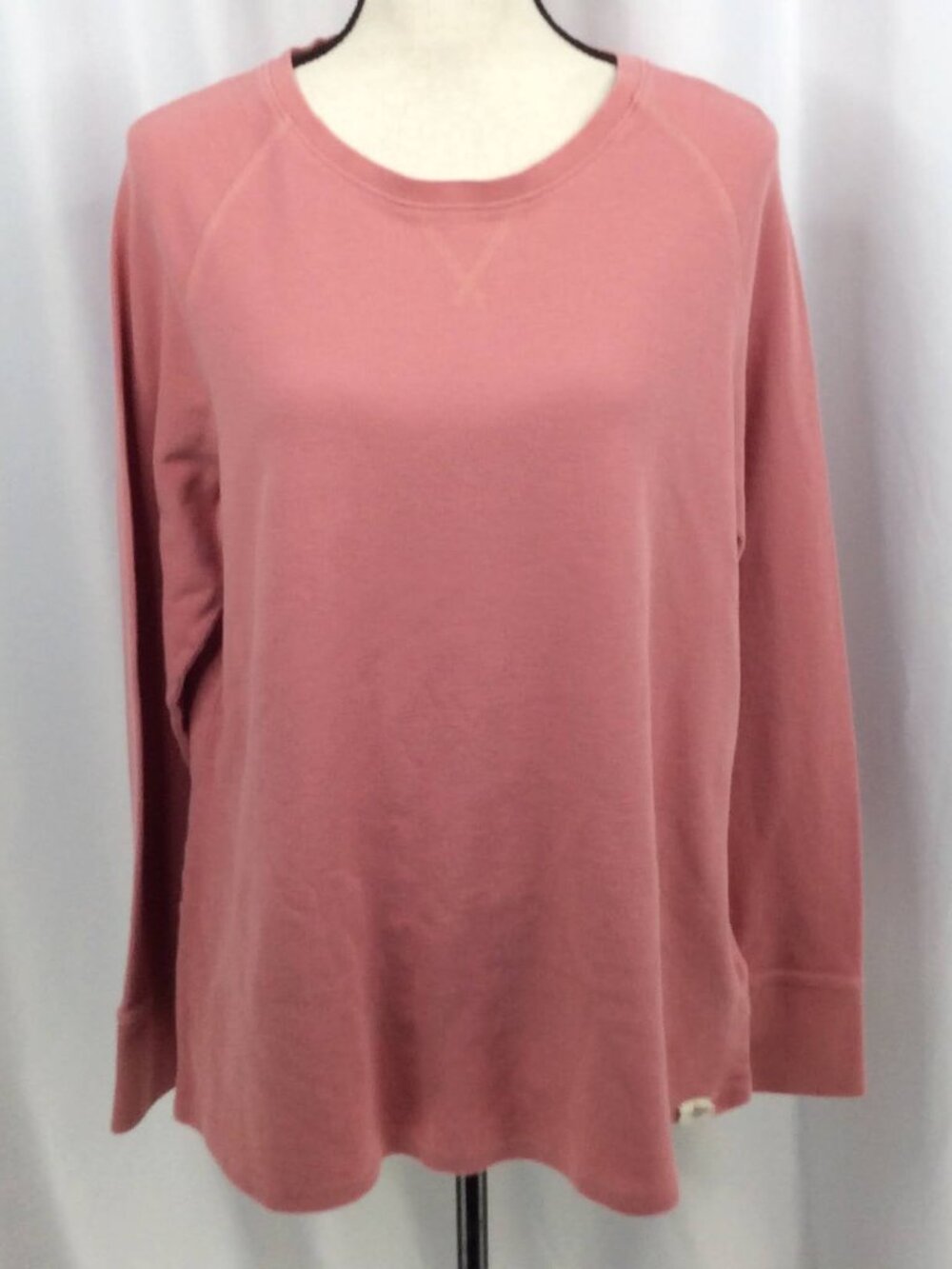 LL Bean Thermal Top Women's‎ Size XL Coral Pink Long Sleeve Waffle Knit